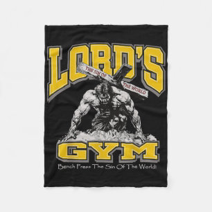 Lords Gym Bench Press The Sin Of The World2 Fleece Blanket