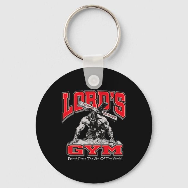 Lords Gym Bench Press The Sin Of The World  Key Ring (Front)