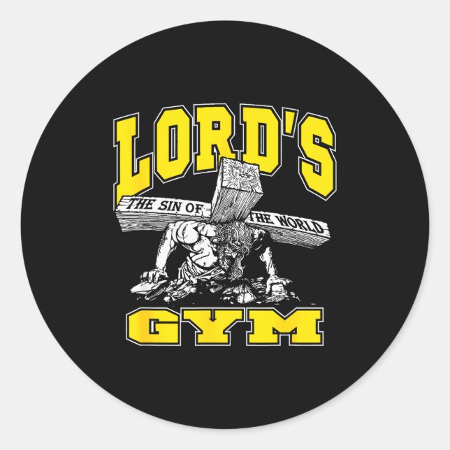 Lords Gym - Lord's The Sin Of World Jesus  Classic Round Sticker (Front)