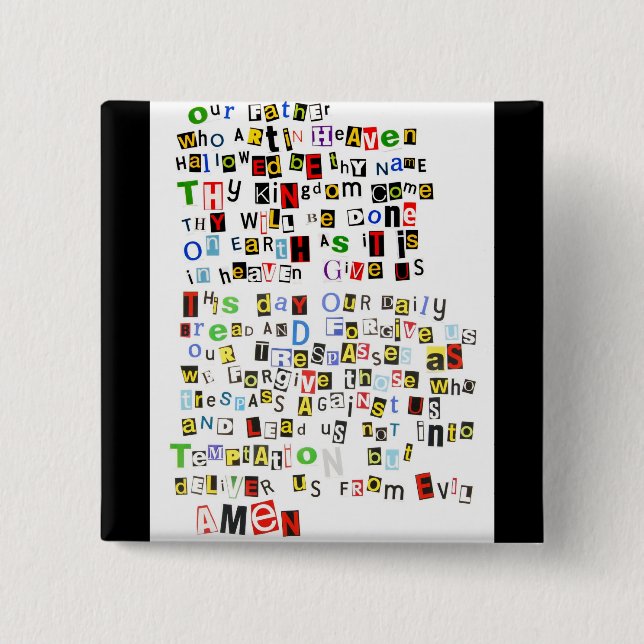 Lord's Prayer 15 Cm Square Badge (Front)