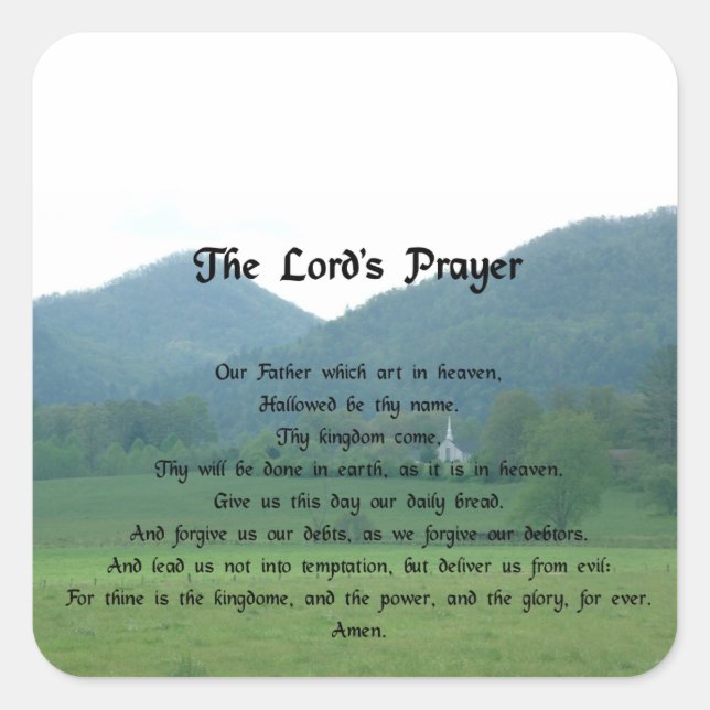 Lord's Prayer at Wolf Fork Valley Square Sticker (Front)
