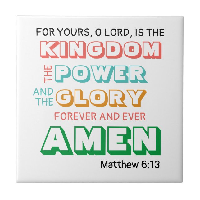 LORDS PRAYER Christian Ceramic Tile (Front)