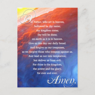 Lords Prayer Christian Inspirational Spiritual Postcard