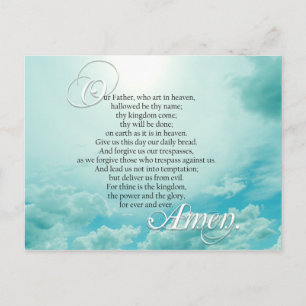 Lords Prayer Christian Spiritual Postcard