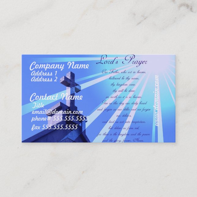 Lord's Prayer Design Business Cards (Front)