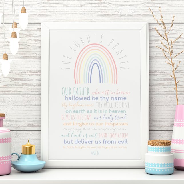 Lord's Prayer For Kids With Rainbow Poster (Creator Uploaded)