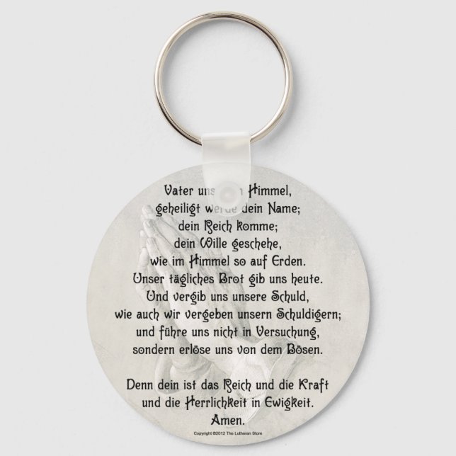 Lord's Prayer (German) Basic Button Keychain (Front)