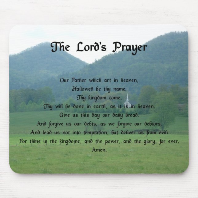 Lord's Prayer in the Mountains Mouse Pad (Front)