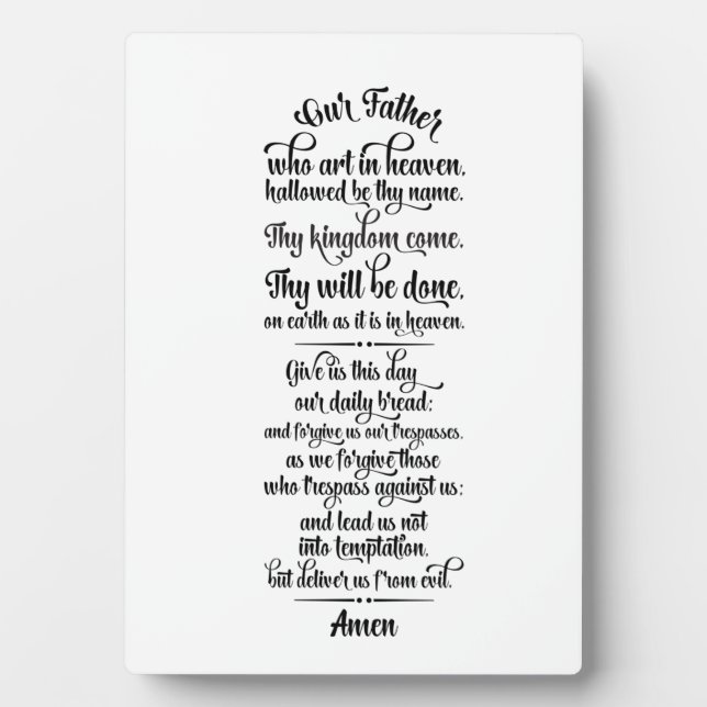 Lord's Prayer Plaque (Front)