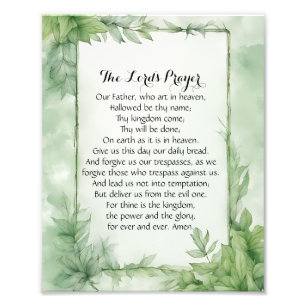 Lord's Prayer Watercolor Botanical Poster Print
