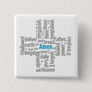 Lord's Prayer Word Cloud 15 Cm Square Badge