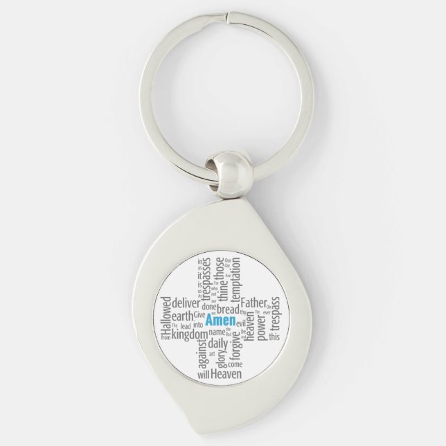 Lord's Prayer Word Cloud Key Ring (Front)