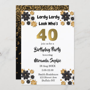 Lordy Lordy Looks Who’s 40 Birthday Invitations