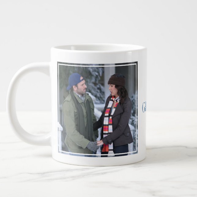 Lorelai & Luke Holding Hands in the Snow Large Coffee Mug (Left)