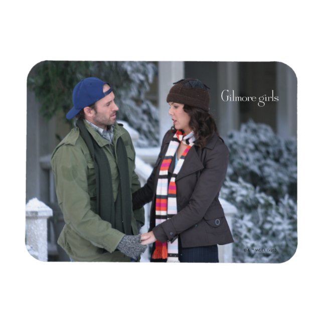 Lorelai & Luke Holding Hands in the Snow Magnet (Horizontal)