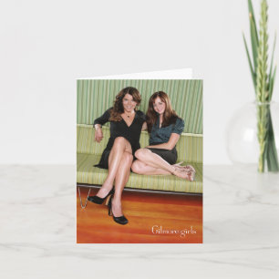 Lorelai & Rory Sitting on Couch Portrait Note Card