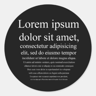 Lorem Ipsum Classic Round Sticker