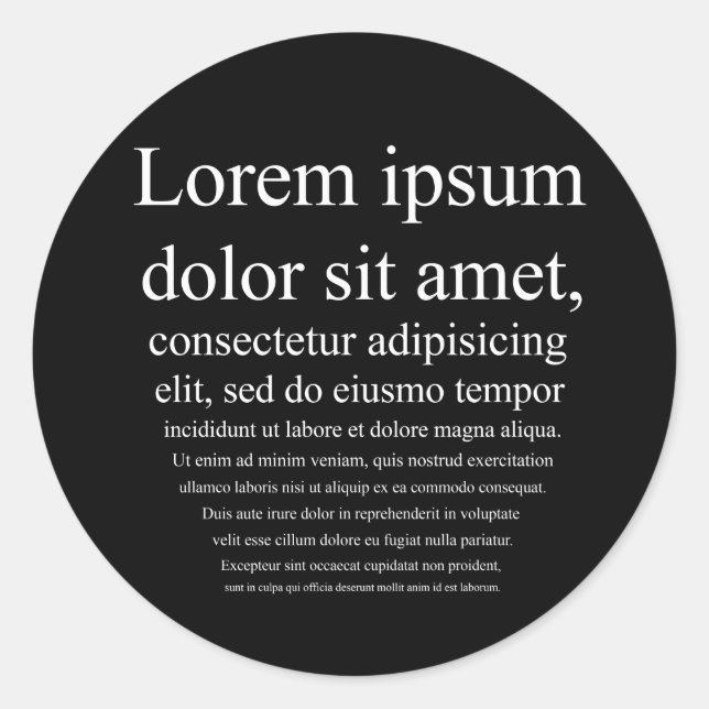 Lorem Ipsum Classic Round Sticker (Front)