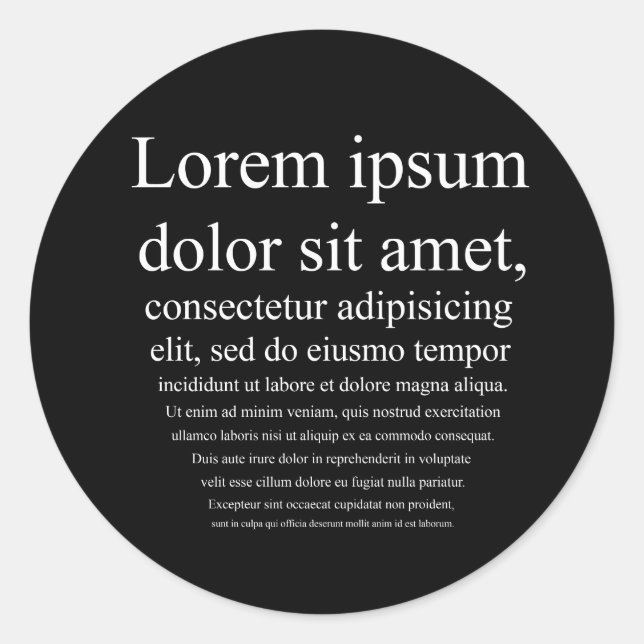 Lorem Ipsum Classic Round Sticker (Front)