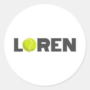 Loren Tennis Classic Round Sticker