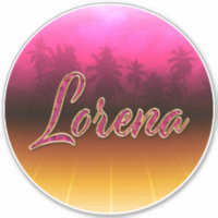 Lorena first name name golden pink sticker decals