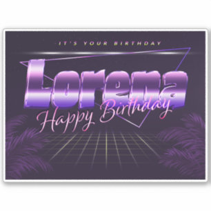 Lorena Name Vorname lila retro Sticker Geburtstag