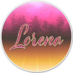 Lorena Vorname Name golden pink Aufkleber Sticker