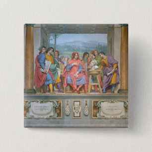 Lorenzo amongst the artists 15 cm square badge