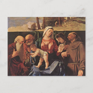 Lorenzo Lotto- Virgin and Child with Saints Postcard