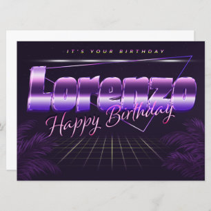 Lorenzo Name First name pura retro card Birthday