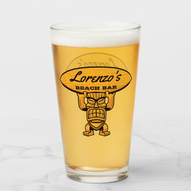 Lorenzo's Beach Bar Glass (Front Filled)