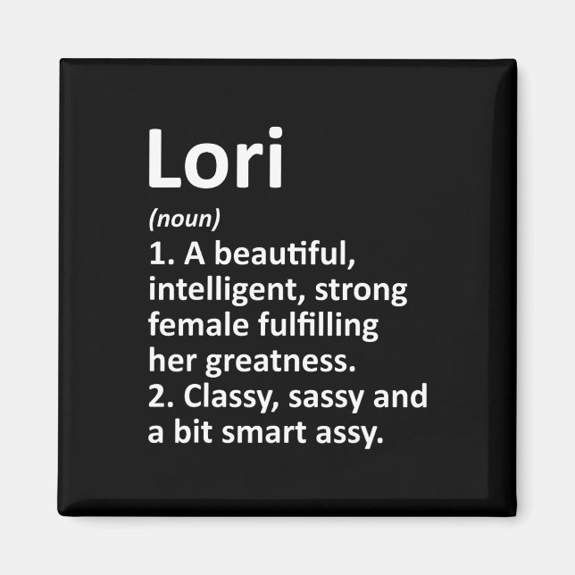 Lori Definition Personalised Name Funny Christmas  Magnet (Front)