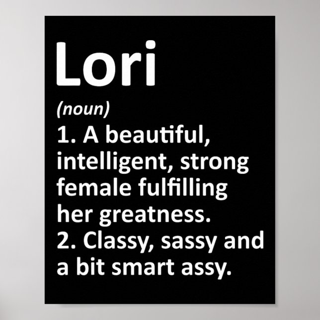 Lori Definition Personalised Name Funny Christmas  Poster (Front)