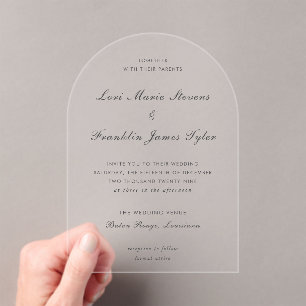 Lori Formal Elegant Wedding Acrylic Invitations