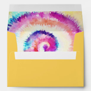LORI Retro 70's Groovy Tie Dye Hippie Yellow  Envelope