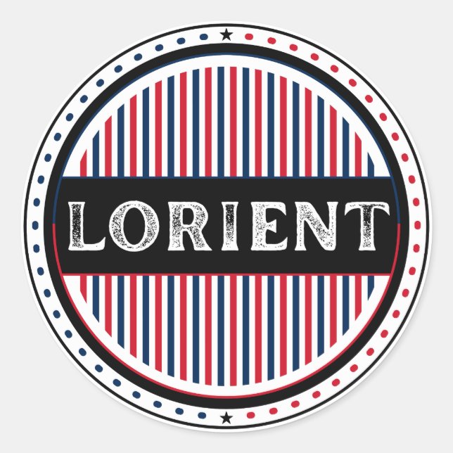 Lorient City Pride Emblem – French Identity Classic Round Sticker (Front)