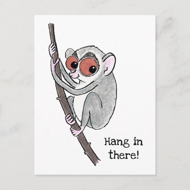 Loris 'hang in there' postcard (Front)