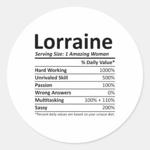 Lorraine Nutrition Personalised Name Funny Christm Classic Round Sticker
