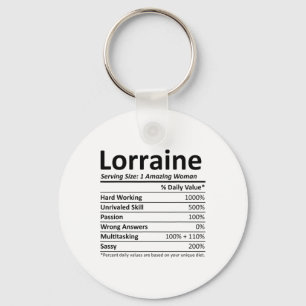 Lorraine Nutrition Personalised Name Funny Christm Key Ring