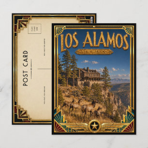 Los Alamos New Mexico Vintage Art Deco Golden Age Postcard