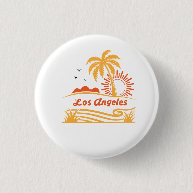 Los angel 3 cm round badge (Front)