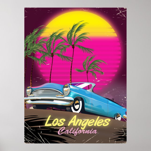 Los Angeles 1980s Retro Travel print (Front)