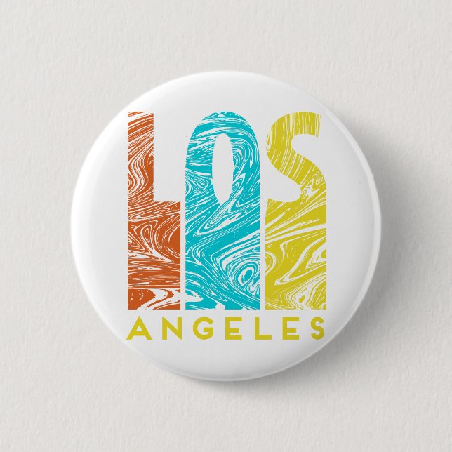 Los Angeles 6 Cm Round Badge (Front)