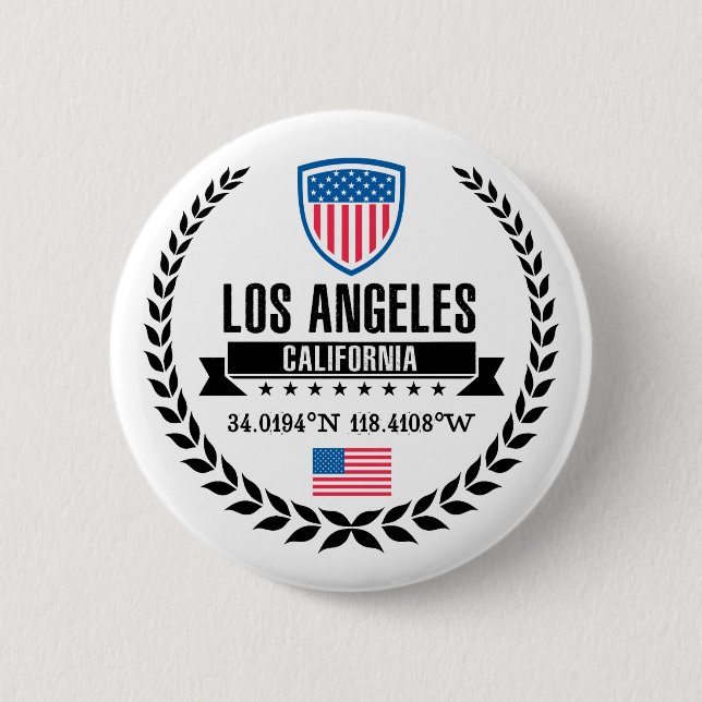 Los Angeles 6 Cm Round Badge (Front)