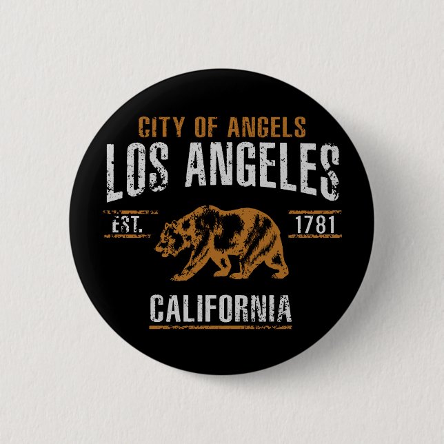 Los Angeles 6 Cm Round Badge (Front)