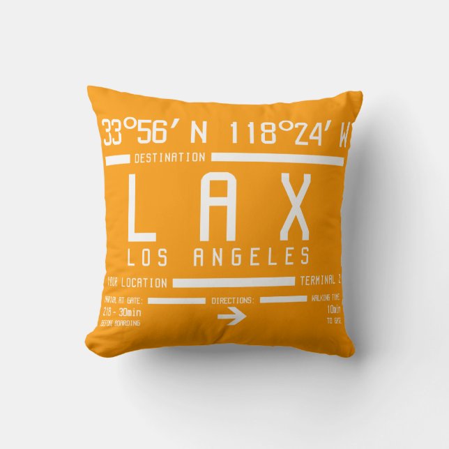 Los Angeles Airport Code Cushion (Front)