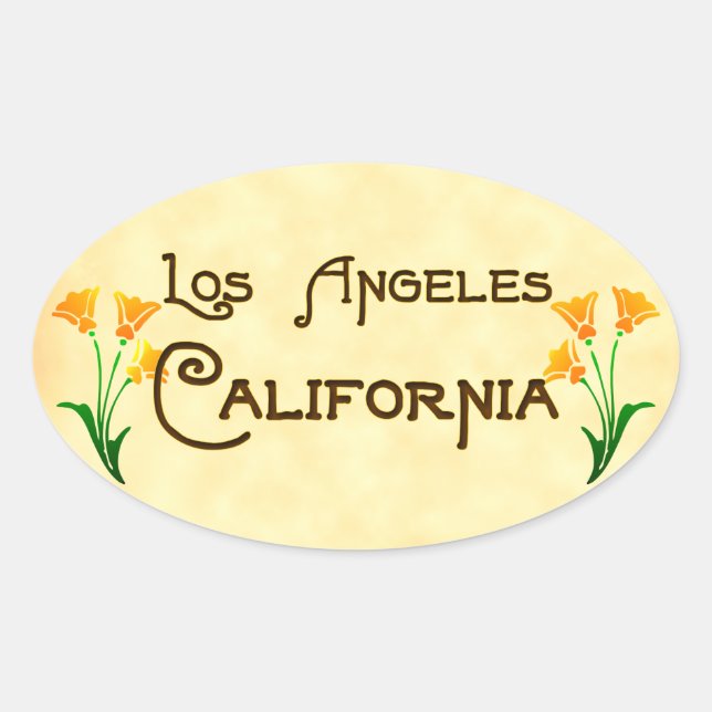 Los Angeles Art Deco Oval Logo Oval Sticker (Front)