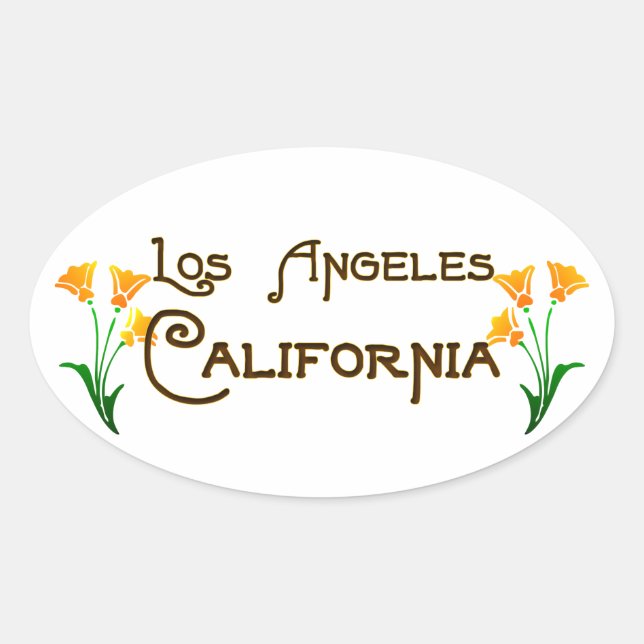 Los Angeles Art Deco Oval Logo Oval Sticker (Front)