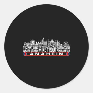 Los Angeles Baseball Team All Time Legends Anaheim Classic Round Sticker