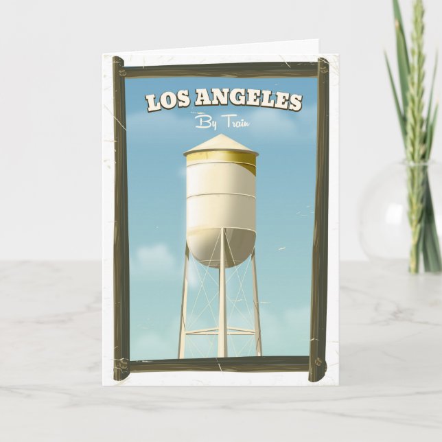 Los Angeles By train poster Holiday Card (Front)